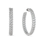 Large Pave Diamond Chain Link Hoop Earrings Wrist Aficionado