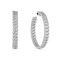 Thumbnail for Large Pave Diamond Chain Link Hoop Earrings Wrist Aficionado