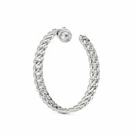 Thumbnail for Large Pave Diamond Chain Link Hoop Earrings Wrist Aficionado