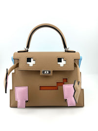 Thumbnail for LIMITED EDITION Hermes Kelly Doll Quelle Idole Picto in Epsom Mauve Sylvestre, Nata, Lime, and Chai Palladium Hardware