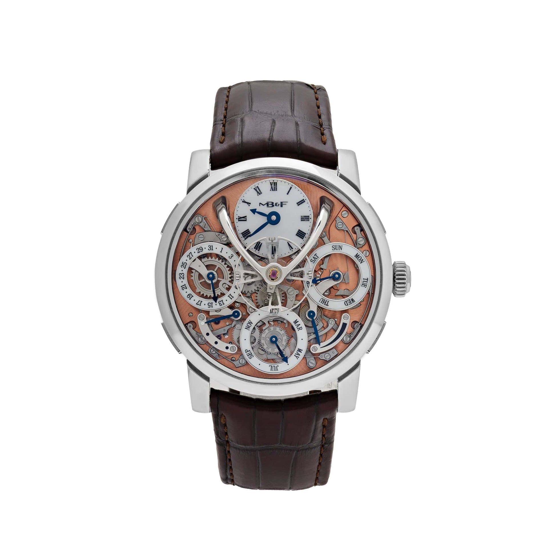 MB&F Legacy Machine Perpetual Stainless Steel Salmon Dial