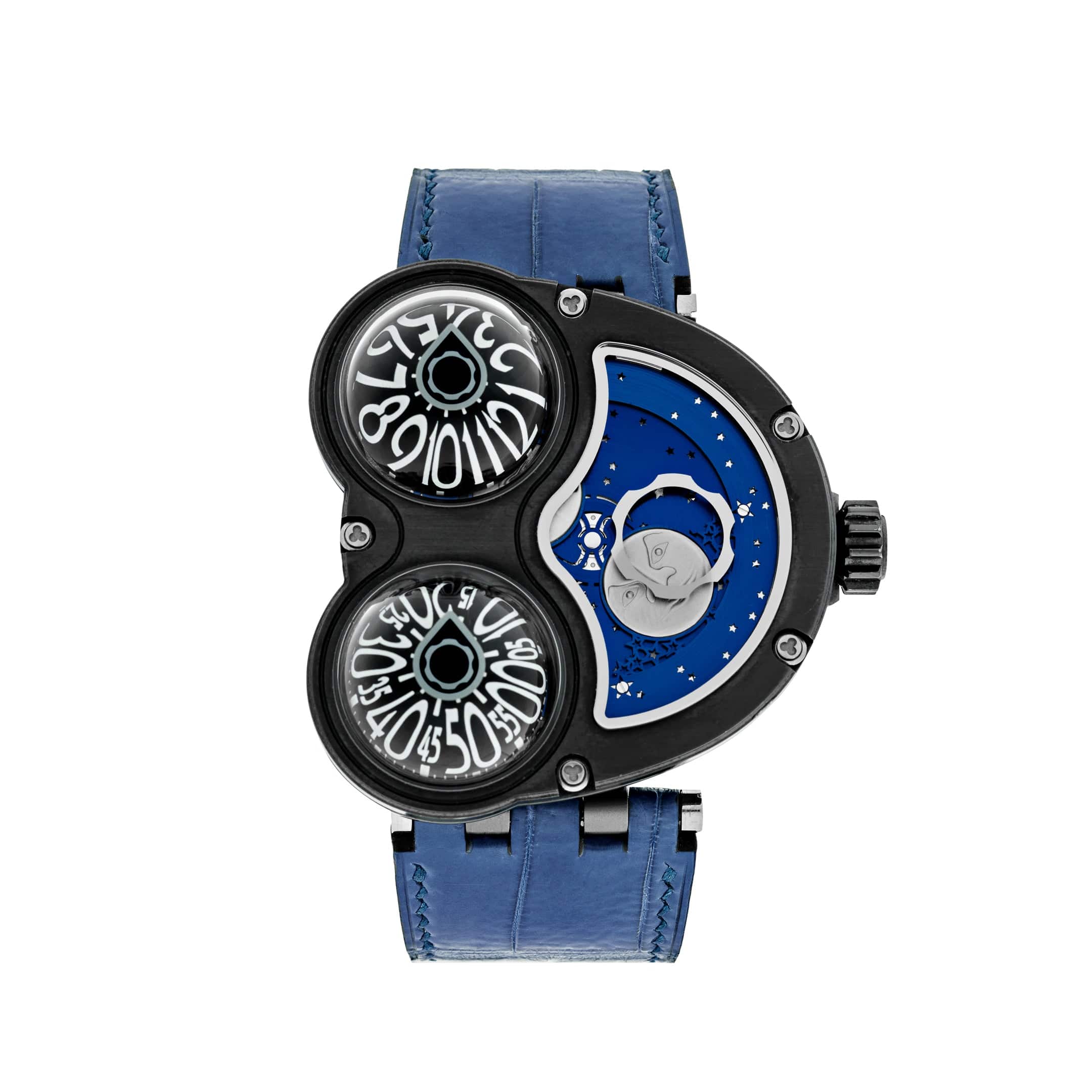 MB&F MoonMachine Black Titanium Dark Blue Sky 34.BTL.B Limited Edition 18 pcs Wrist Aficionado