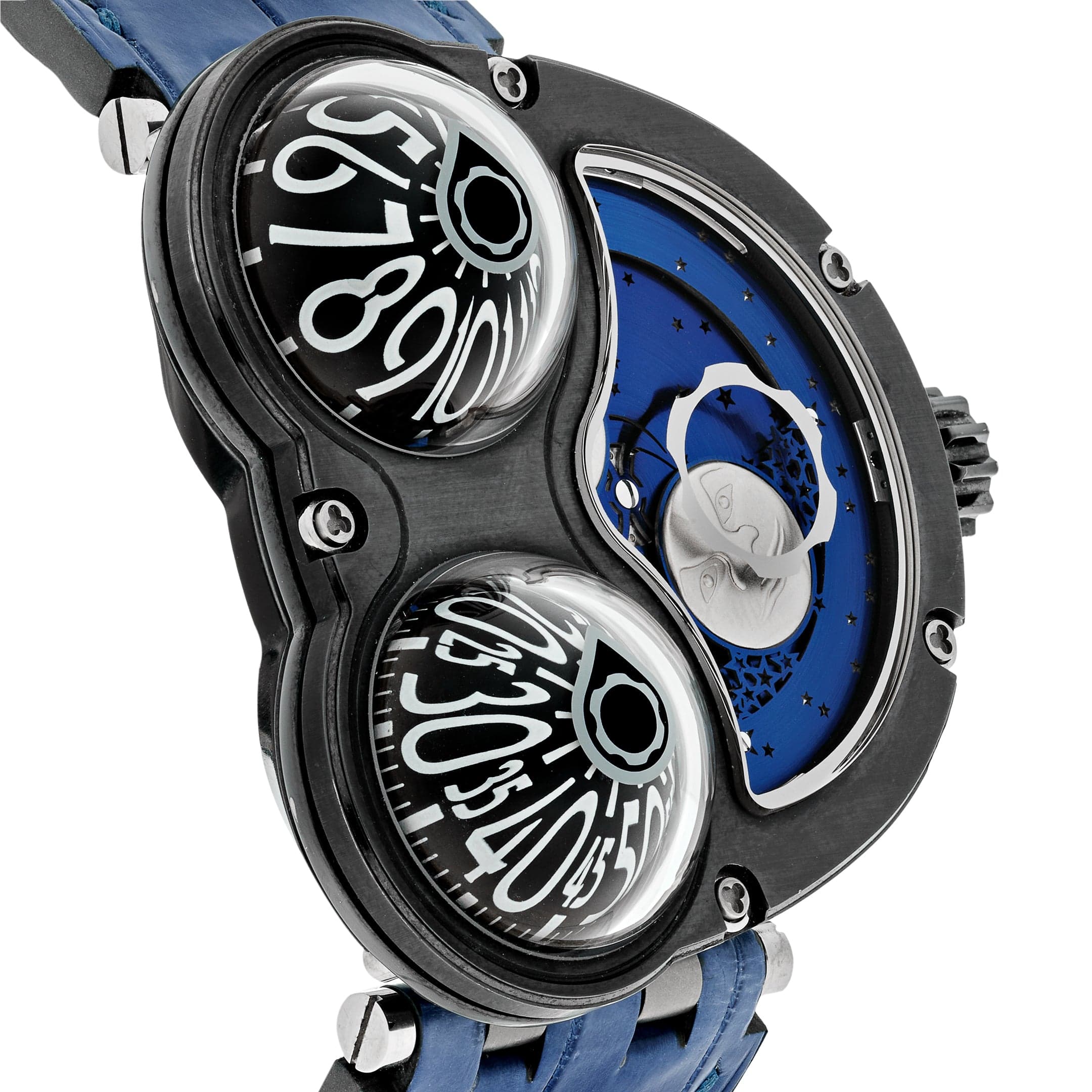 MB&F MoonMachine Black Titanium Dark Blue Sky 34.BTL.B Limited Edition 18 pcs Wrist Aficionado