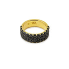 Mens 18k Yellow Gold Black Diamond Ring Wrist Aficionado