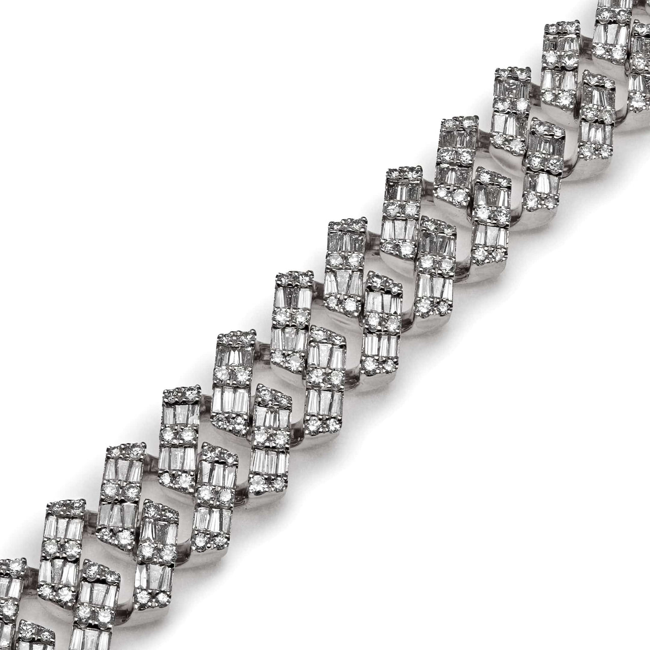 Mens Diamond Bracelet White Gold| 6.34 Carats| 45.89 Grams – FrostNYC