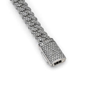 Thumbnail for Mens Cuban Link Diamond Chain White Gold Bracelet SPC-CLB-129 Wrist Aficionado