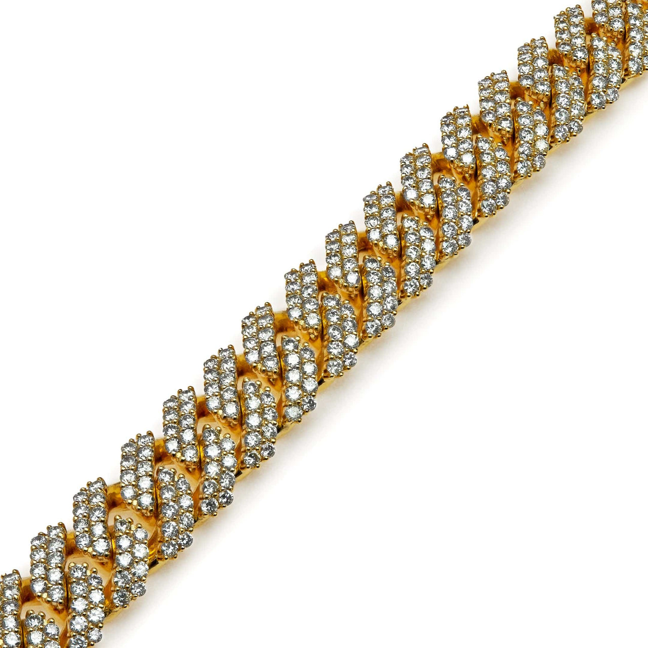 Mens Cuban Link Diamond Chain Yellow Gold Bracelet SPCLB136Y-3 Wrist Aficionado