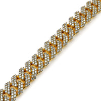 Thumbnail for Mens Cuban Link Diamond Chain Yellow Gold Bracelet SPCLB136Y-3 Wrist Aficionado