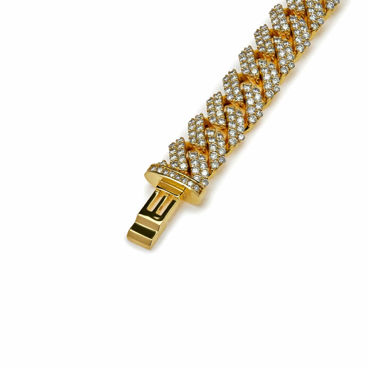 Mens Cuban Link Diamond Chain Yellow Gold Bracelet SPCLB136Y-3 Wrist Aficionado