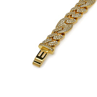 Thumbnail for Mens Cuban Link mixed w/ Gucci Link Pave Diamond YG Necklace SPC-CLN-147 Wrist Aficionado
