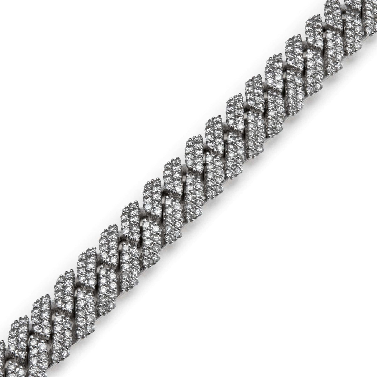 Mens Cuban Link Pave Diamond WG Necklace SPCN139W-3 Wrist Aficionado