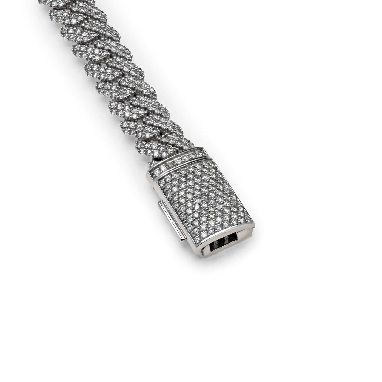 Mens Cuban Link Pave Diamond WG Necklace SPCN139W-3 Wrist Aficionado