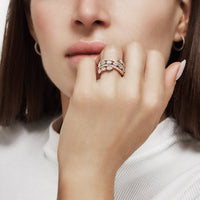 Thumbnail for Mixed-Cut Diamond Twist Ring