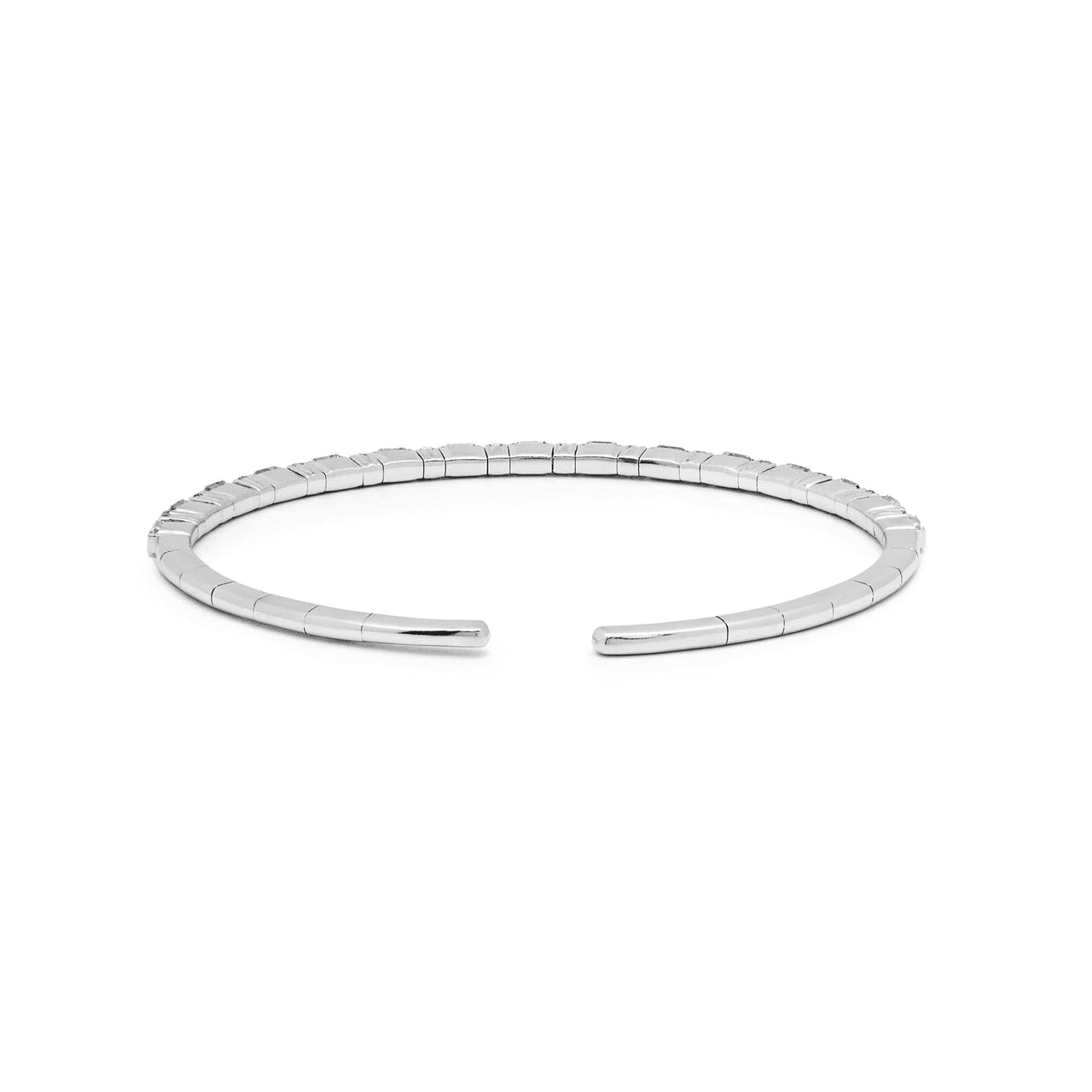 Mixed Diamond Flexible Cuff Bracelet