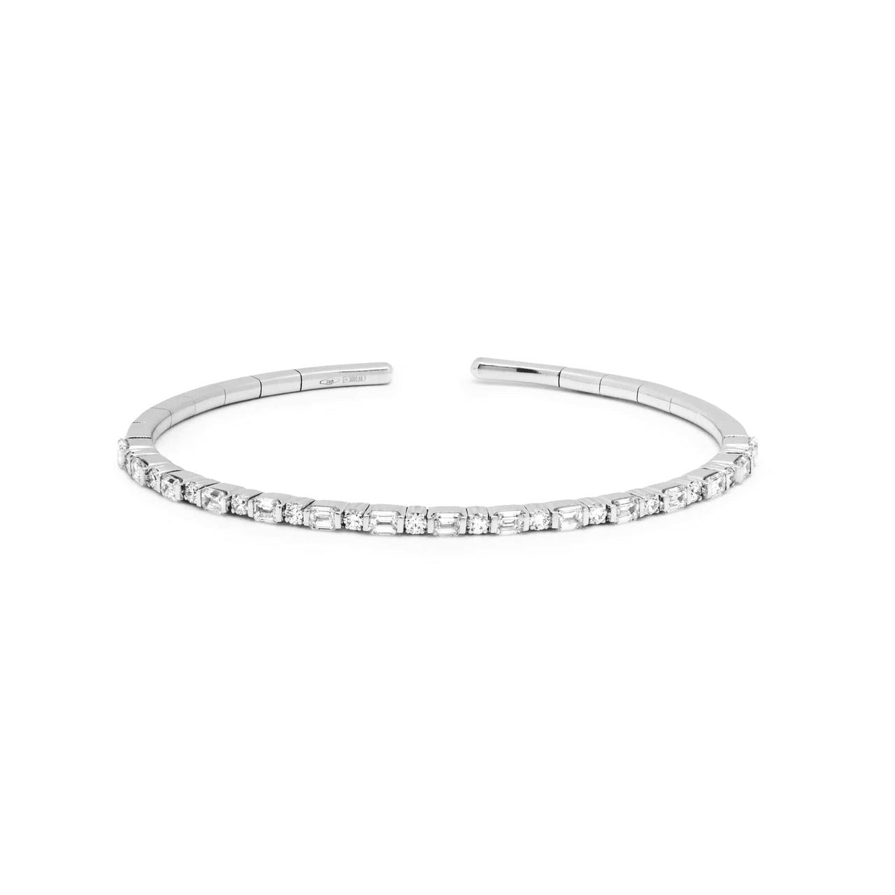 Mixed Diamond Flexible Cuff Bracelet