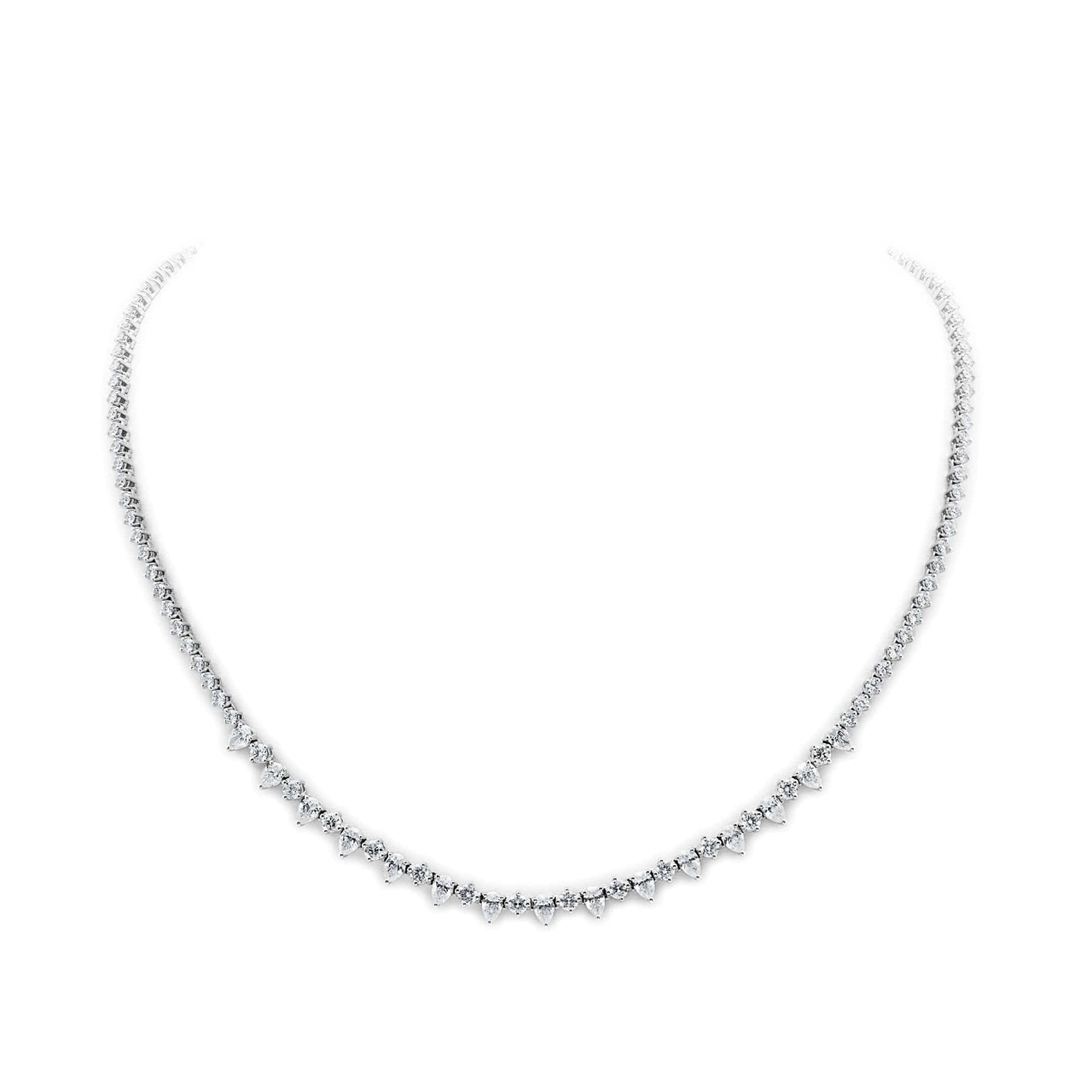 Mixed Shape Diamond Tennis Necklace