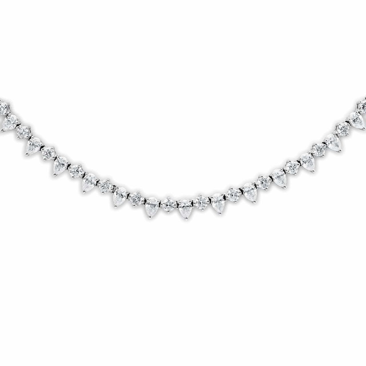 Mixed Shape Diamond Tennis Necklace