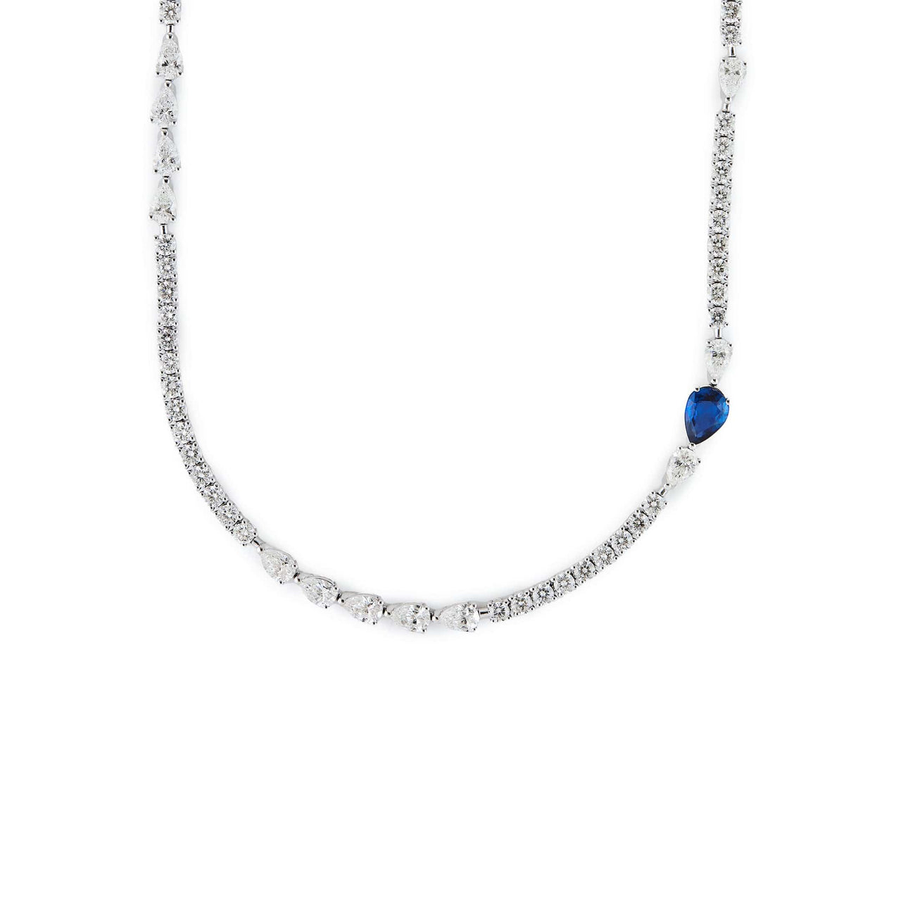Not Your Average Diamond Tennis Necklace with Sapphire