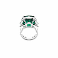 Thumbnail for One-of-a-Kind Cushion-Cut Emerald Ring With Diamonds