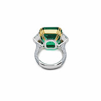 Thumbnail for One-of-a-Kind Octagonal-Cut Colombian Emerald Ring With Diamonds