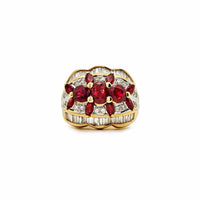 Thumbnail for Oval Marquise Ruby and Diamond Dome Ring