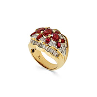 Thumbnail for Oval Marquise Ruby and Diamond Dome Ring