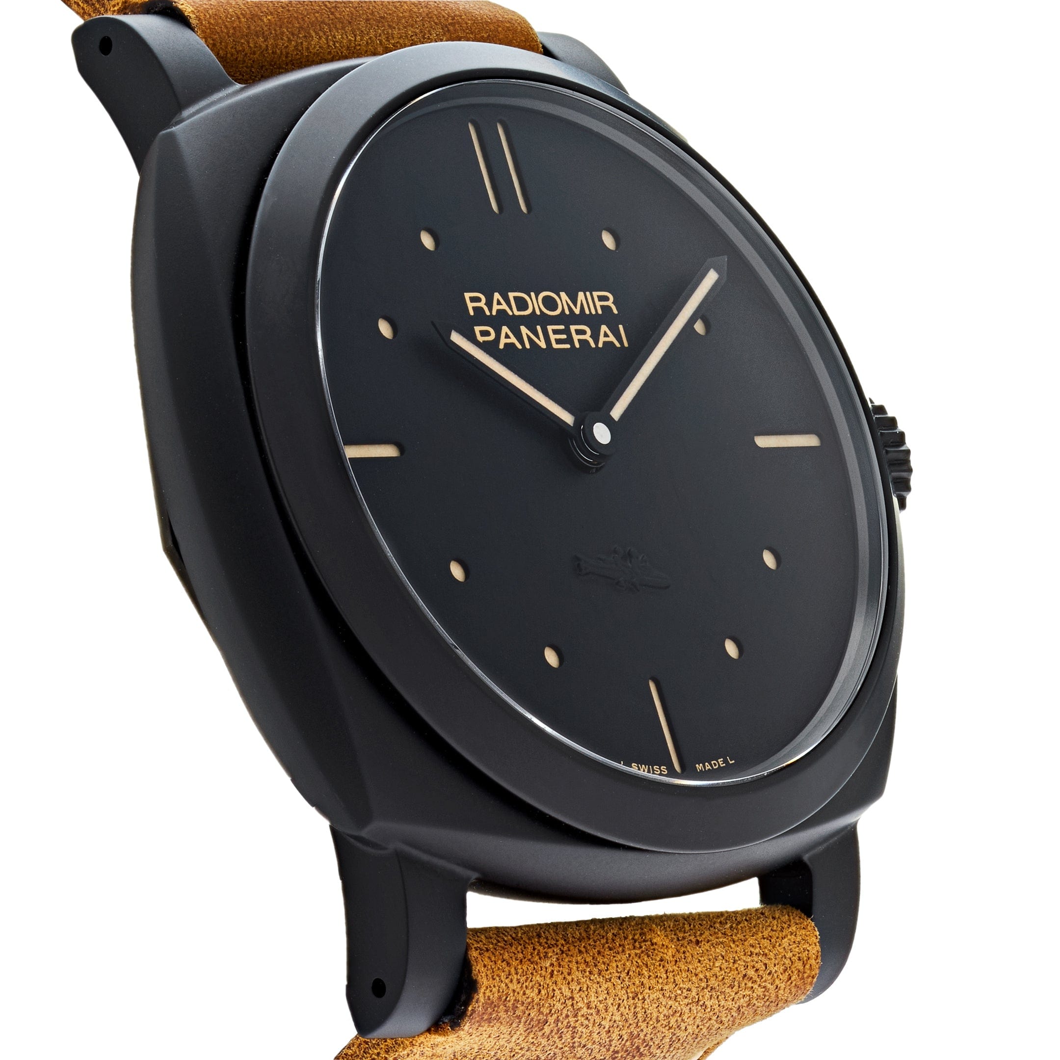 Panerai Radiomir 1940 3 Days Black Ceramic Scamosciato Strap PAM00577 Wrist Aficionado