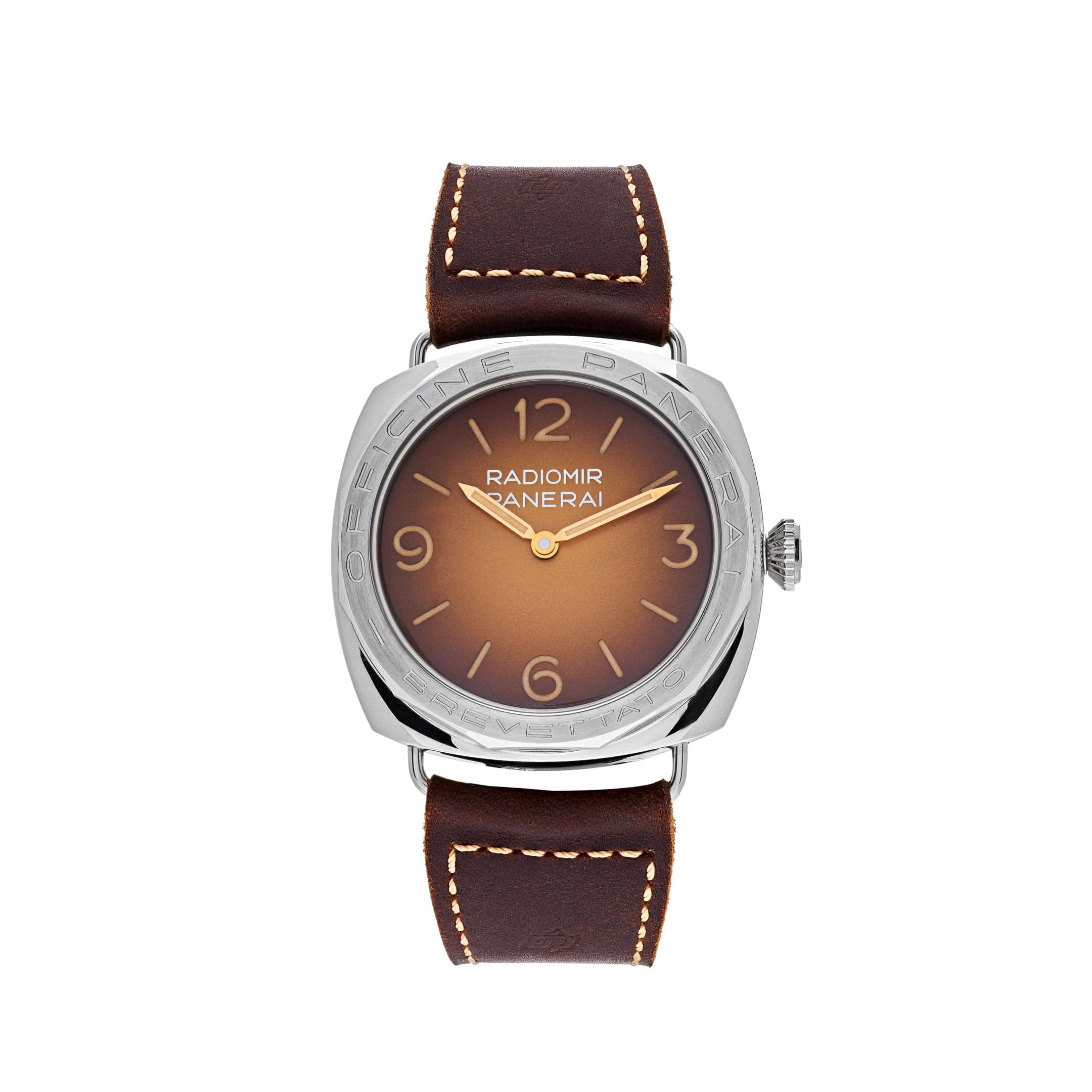 Panerai Radiomir 3 Days Acciaio Stainless Steel Brown Dial PAM00687 Wrist Aficionado