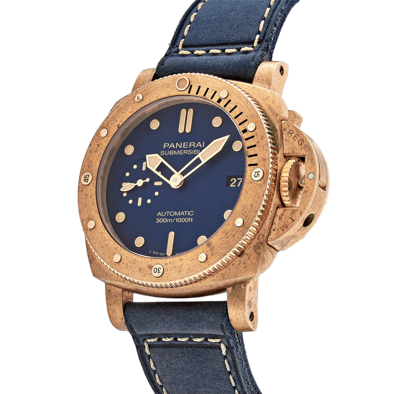 Panerai Submersible Bronzo Blu Abisso PAM01074  Brushed Bronze Blue Dial