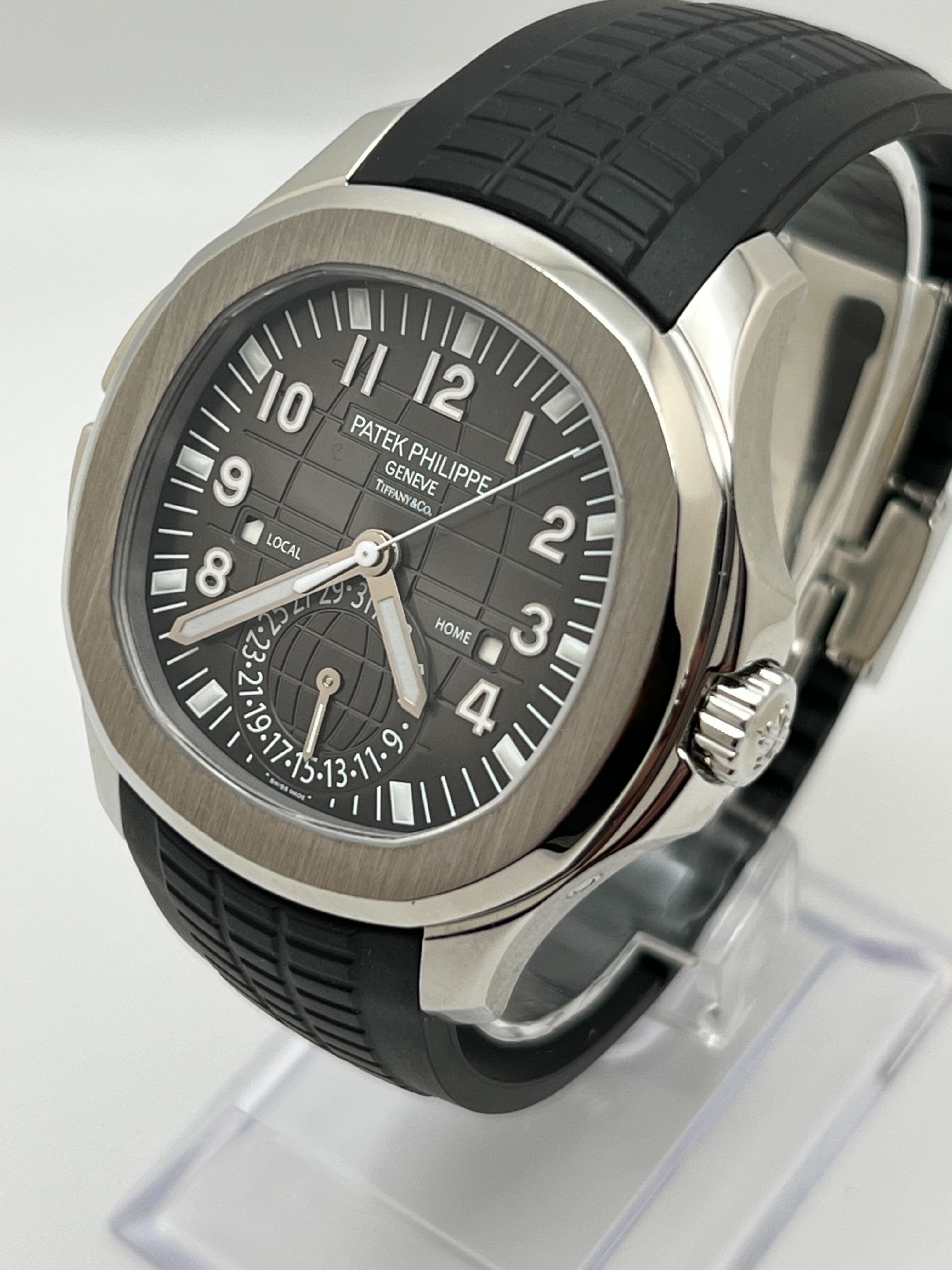 Luxury Watch Patek Philippe Aquanaut Travel Time Tiffany & Co. 5164A-001 Wrist Aficionado