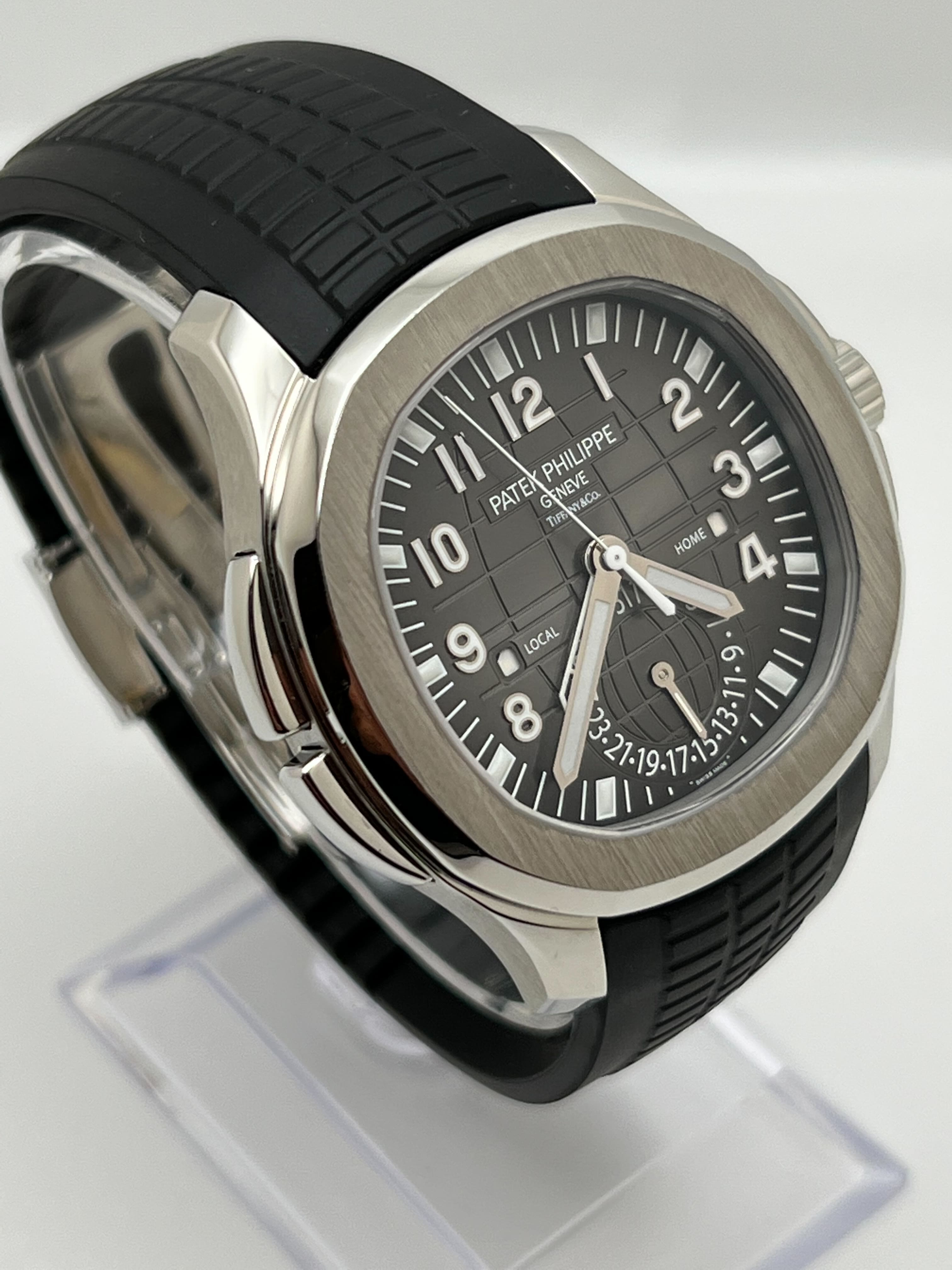 Luxury Watch Patek Philippe Aquanaut Travel Time Tiffany & Co. 5164A-001 Wrist Aficionado