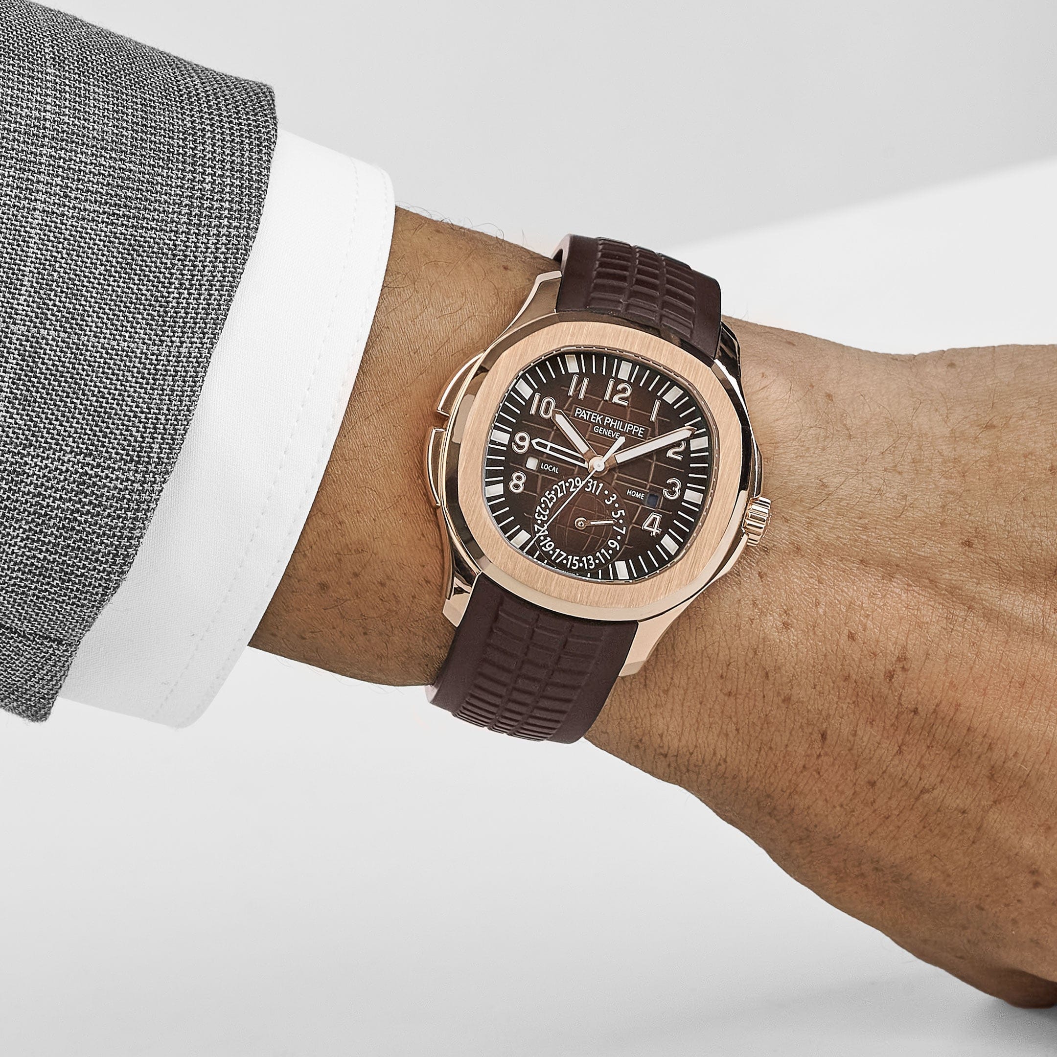 Patek Philippe Aquanaut 5164R-001 Travel Time Rose Gold Brown Dial