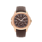 Luxury Watch Patek Philippe Aquanaut Travel Time Brown Dial Rose Gold 5164R-001 Wrist Aficionado