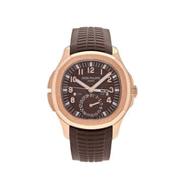 Thumbnail for Luxury Watch Patek Philippe Aquanaut Travel Time Brown Dial Rose Gold 5164R-001 Wrist Aficionado