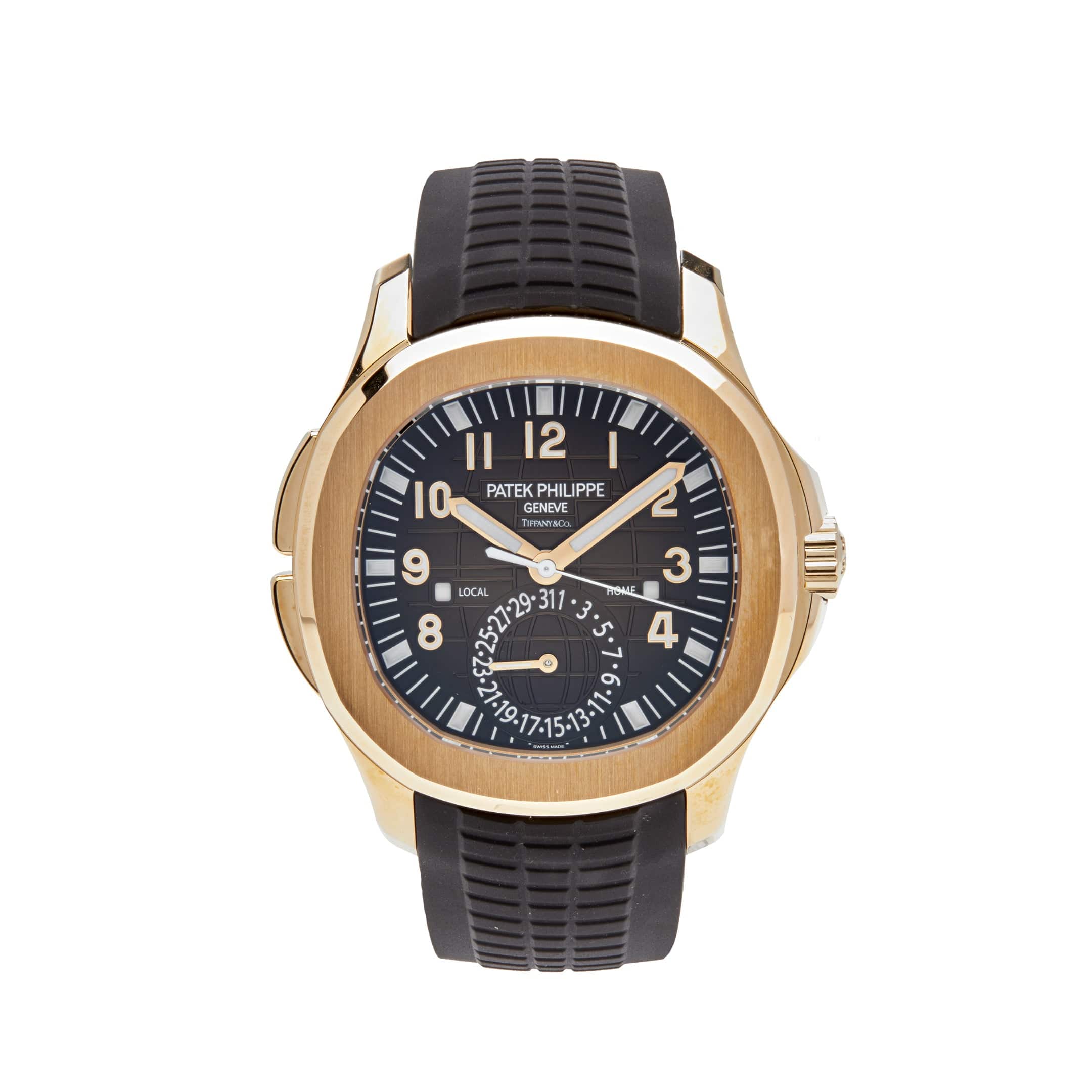 Luxury Watch Patek Philippe Aquanaut Travel Time Tiffany & Co. Edition 5164R-001 Wrist Aficionado