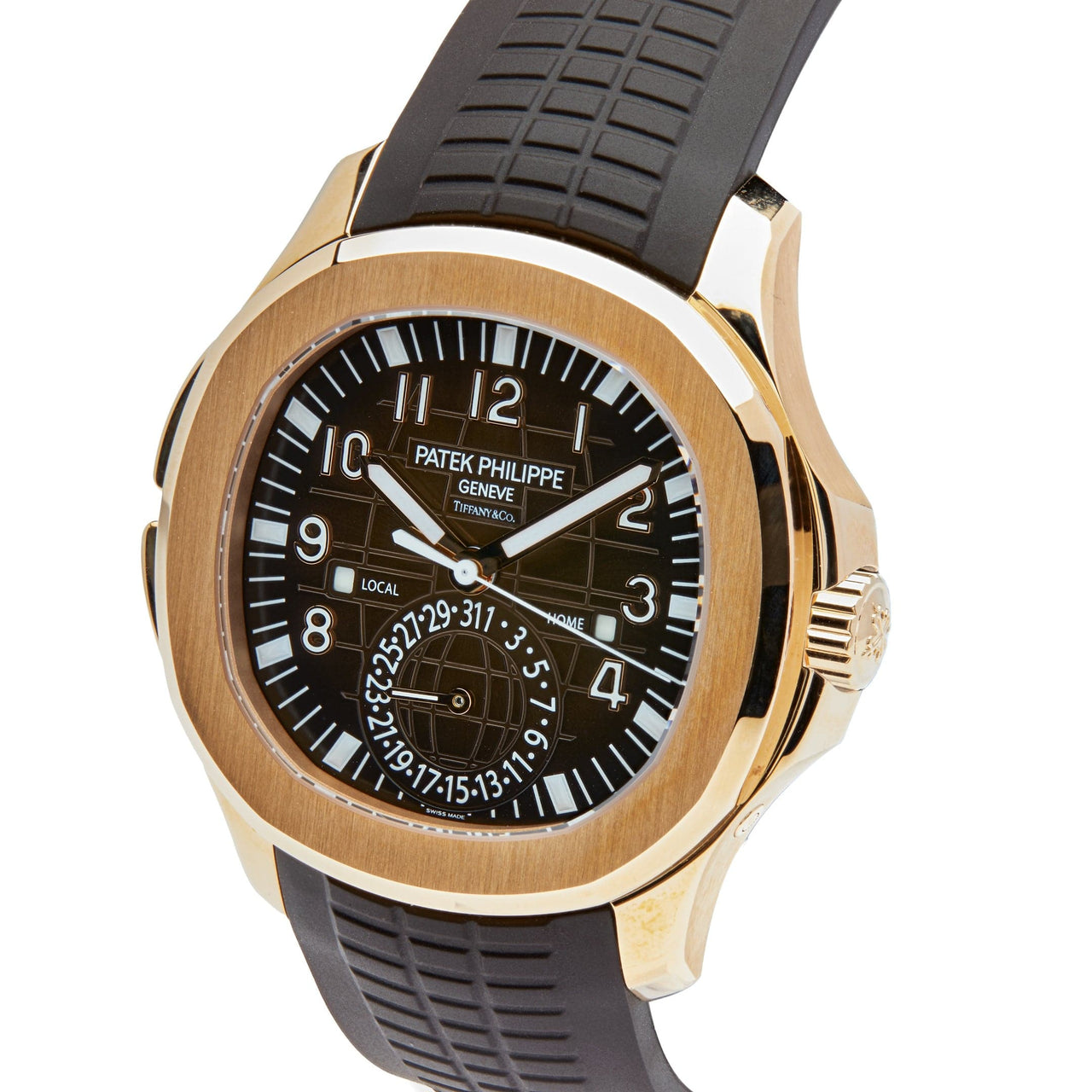 Luxury Watch Patek Philippe Aquanaut Travel Time Tiffany & Co. Edition 5164R-001 Wrist Aficionado