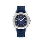 Luxury Watch Patek Philippe Aquanaut 42.2mm White Gold Blue Dial 5168G-001 Wrist Aficionado