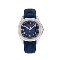 Thumbnail for Luxury Watch Patek Philippe Aquanaut 42.2mm White Gold Blue Dial 5168G-001 Wrist Aficionado