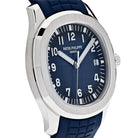 Luxury Watch Patek Philippe Aquanaut 42.2mm White Gold Blue Dial 5168G-001 Wrist Aficionado