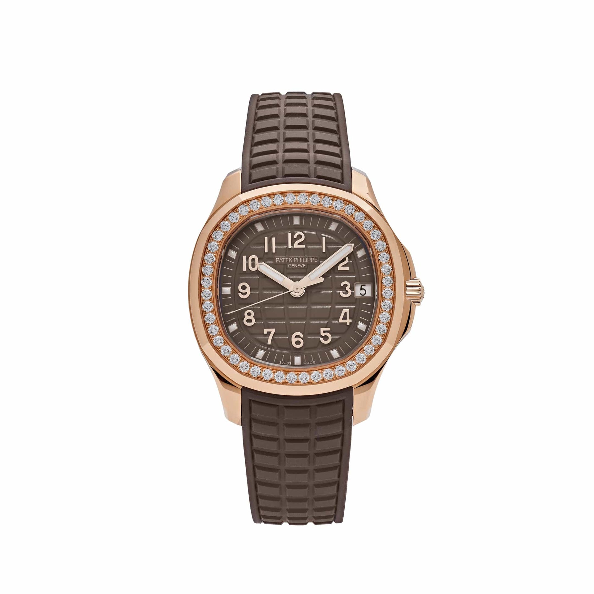 Patek Philippe Aquanaut 5268/200R-010 Rose Gold Taupe Brown Dial Diamond  Bezel