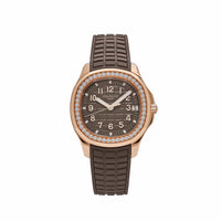 Thumbnail for Patek Philippe Aquanaut Rose Gold Brown Dial Diamond Bezel 5268/200R-010 Wrist Aficionado