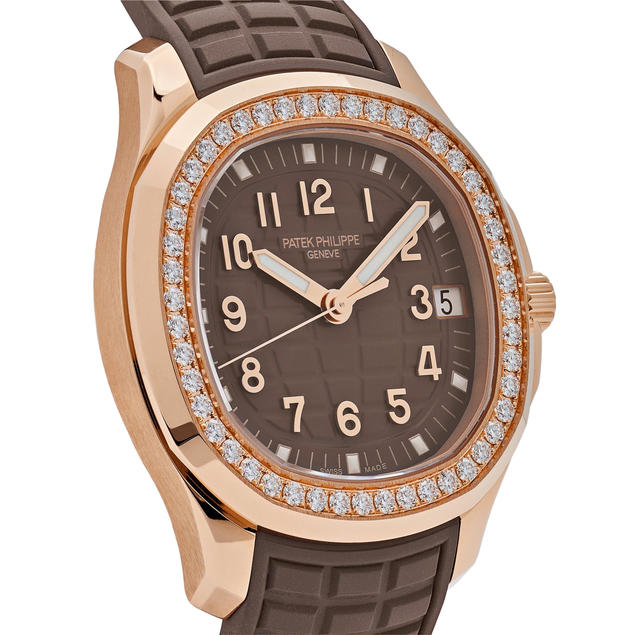 Patek Philippe Aquanaut Rose Gold Brown Dial Diamond Bezel 5268/200R-010 Wrist Aficionado