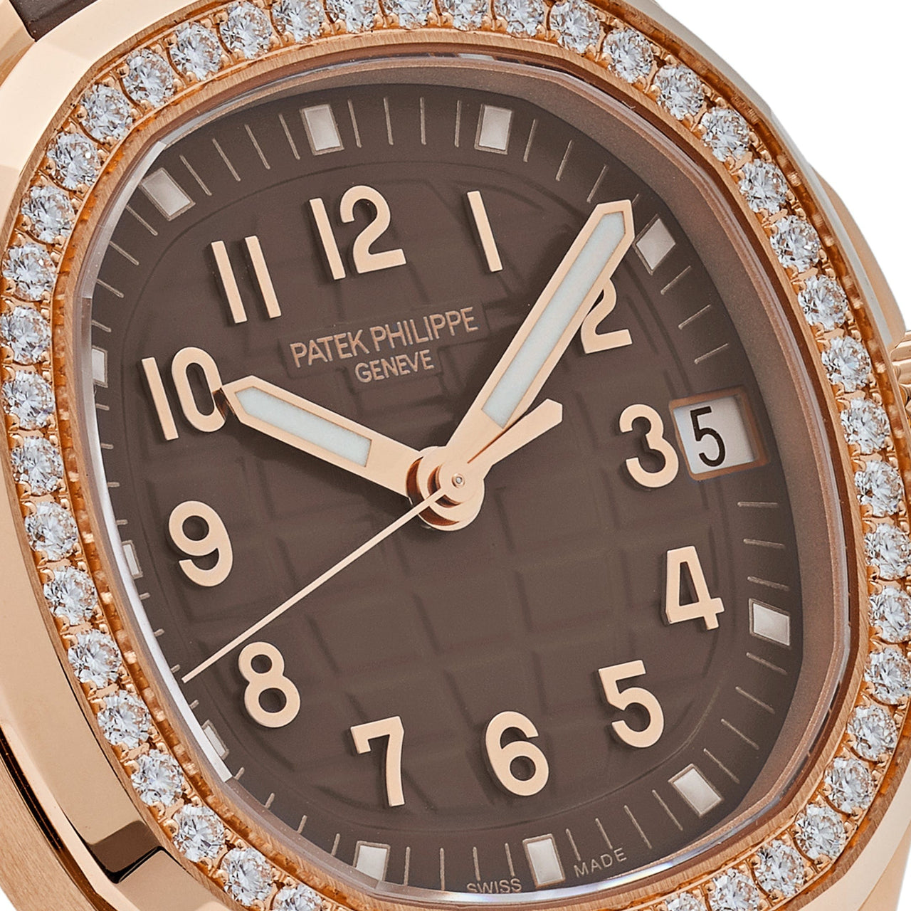 Patek Philippe Aquanaut Rose Gold Brown Dial Diamond Bezel 5268/200R-010 Wrist Aficionado
