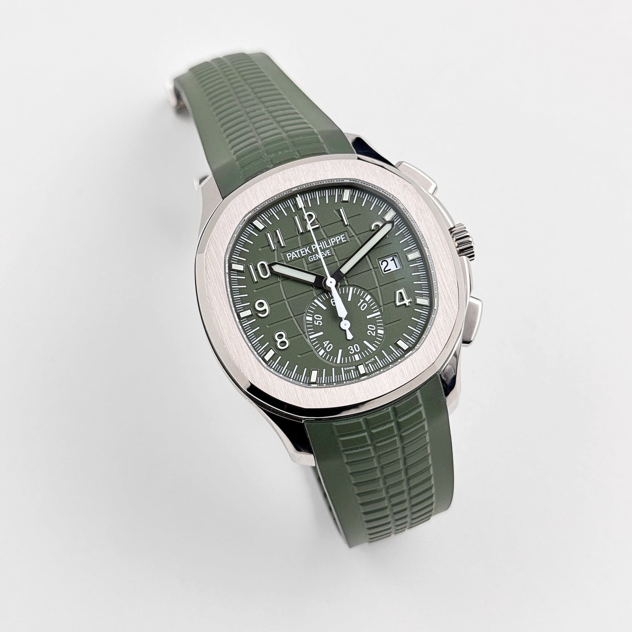 Patek Philippe Aquanaut 5968G-010 Chronograph White Gold Khaki Green (2024)