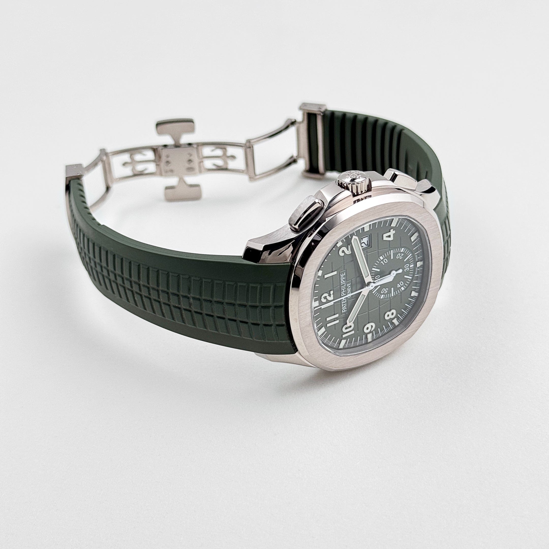 Patek Philippe Aquanaut 5968G-010 Chronograph White Gold Khaki Green (2024)