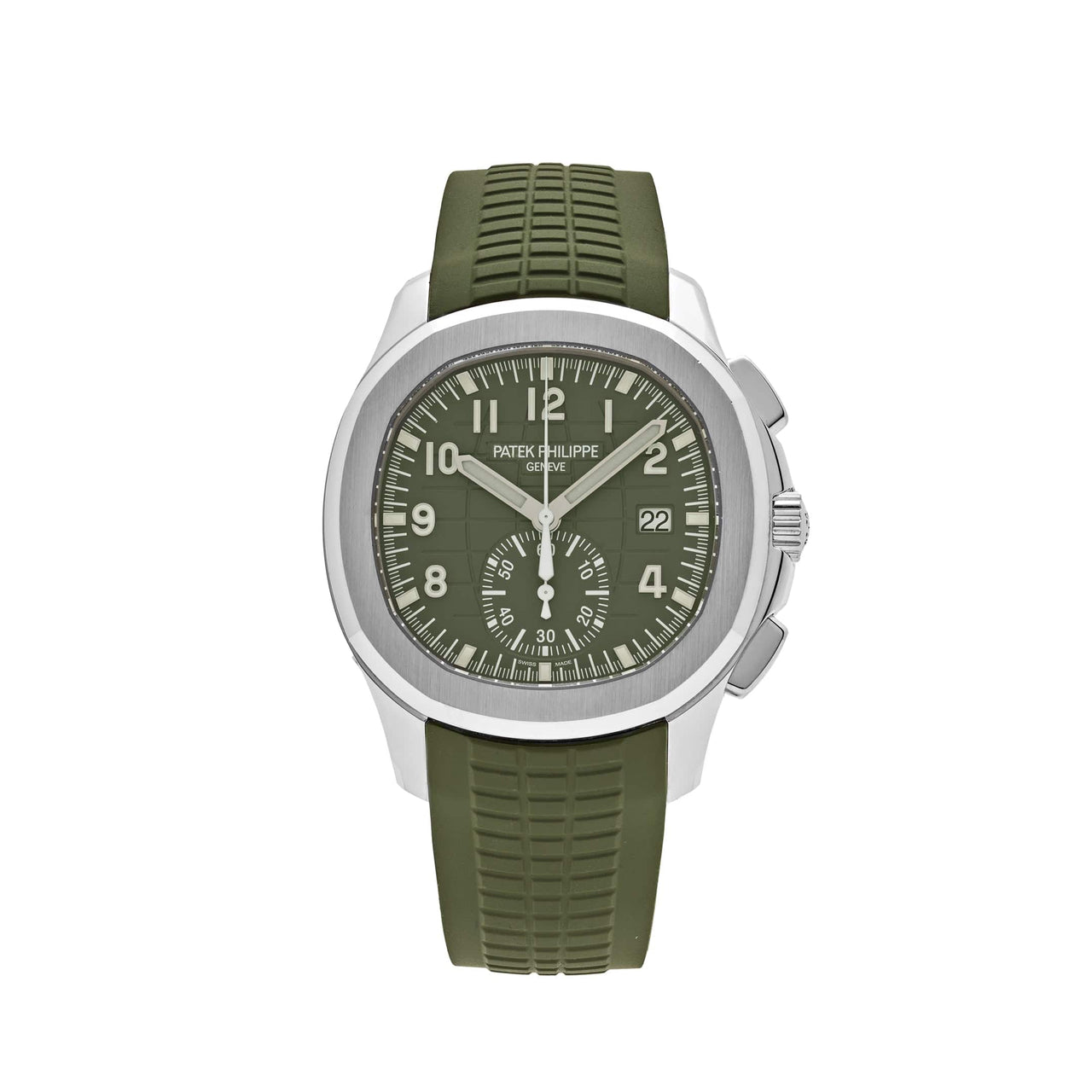 Patek Philippe Aquanaut 5968G-010 Chronograph White Gold Khaki Green Dial (2021)