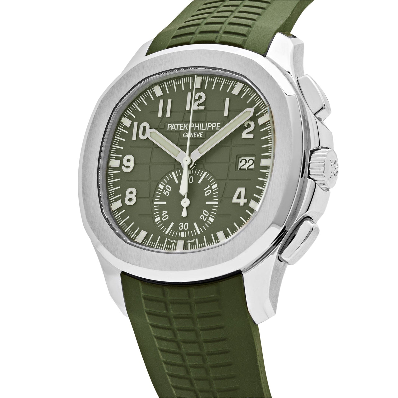 Patek Philippe Aquanaut 5968G-010 Chronograph White Gold Khaki Green Dial (2021)