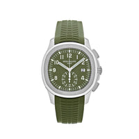 Thumbnail for Luxury Watch Patek Philippe Aquanaut White Gold Khaki Green Dial 5968G-010  (2022) Wrist Aficionado