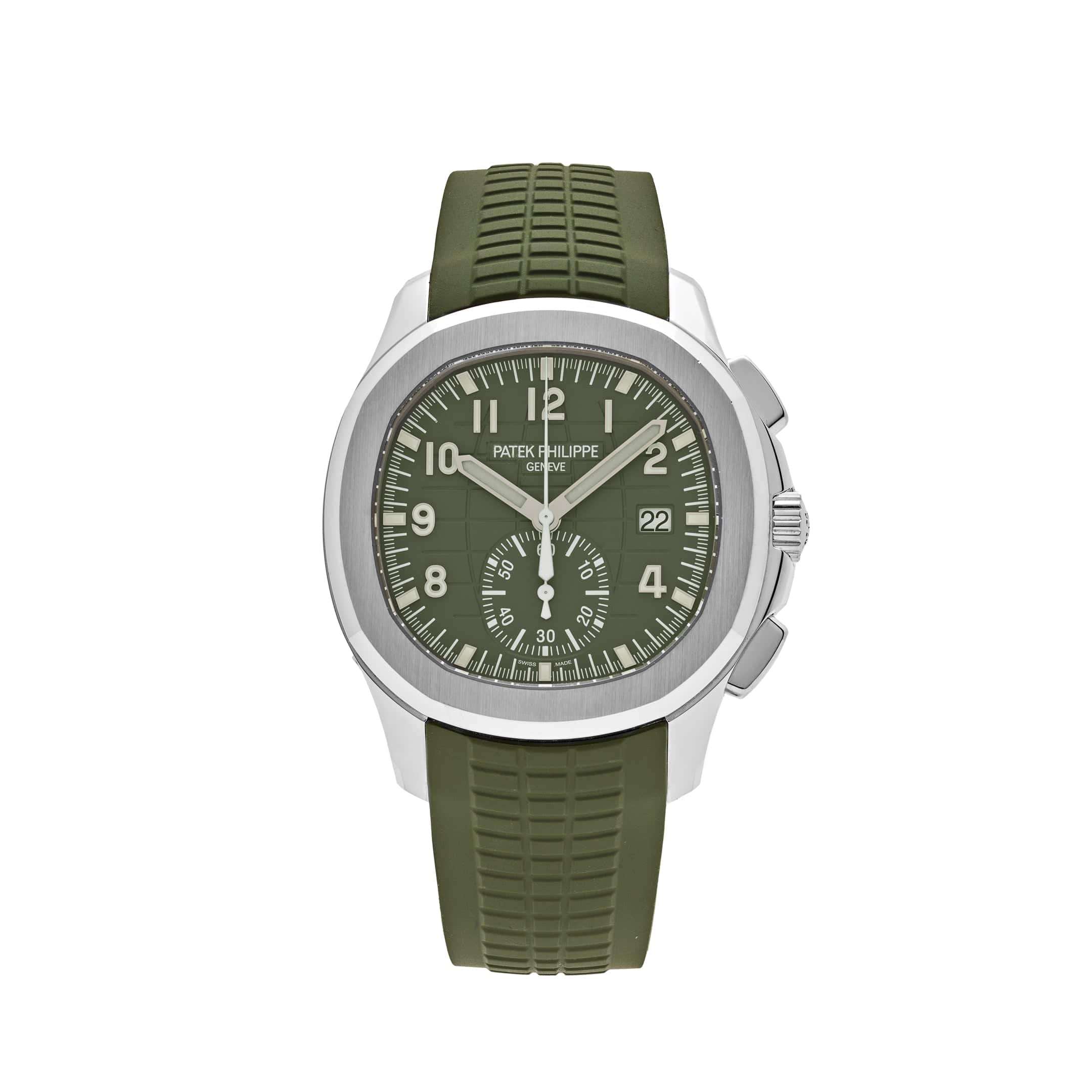 Patek Philippe Aquanaut 5968G-010 Chronograph White Gold Khaki Green Dial (2023)