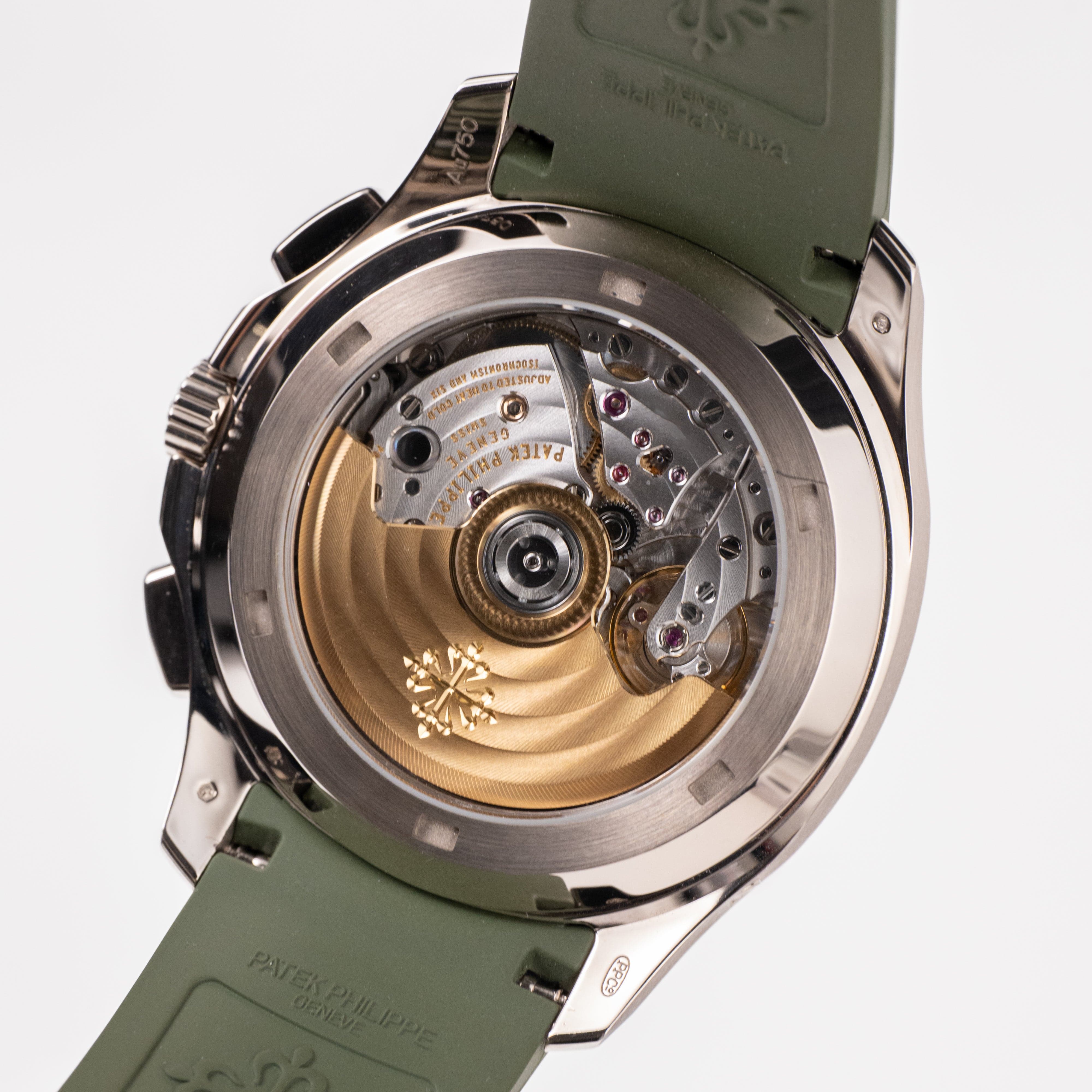 Patek Philippe Aquanaut 5968G-010 Chronograph White Gold Khaki Green Dial (2024)